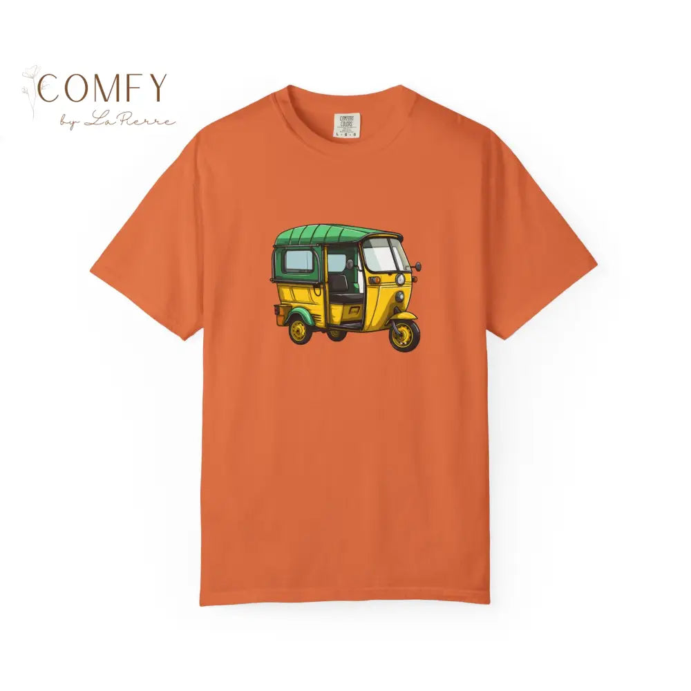 Rickshaw Tuk Tuk shirt - Unisex Garment-Dyed T-shirt (S-4XL) Burnt Orange / S T-Shirt