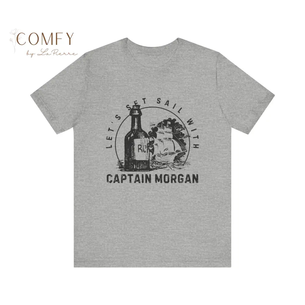 Set Sail with Captain Morgan Shirt - Unisex Jersey Short Sleeve Tee (XS-5XL) T-Shirt