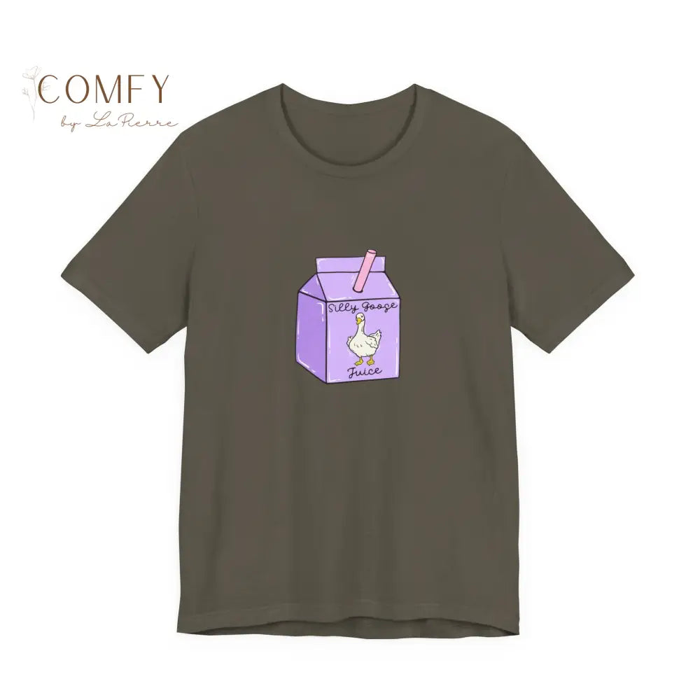 ’Silly Goose on the Loose’ Purple Milk Carton Tee — Graphic Shirt (S-3XL) Army / S T-Shirt
