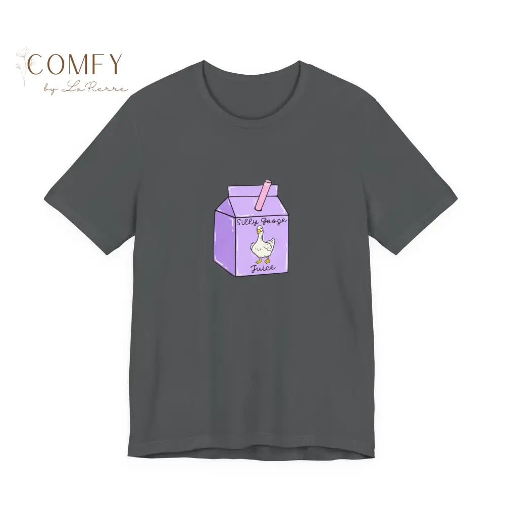 ’Silly Goose on the Loose’ Purple Milk Carton Tee — Graphic Shirt (S-3XL) Asphalt / S T-Shirt
