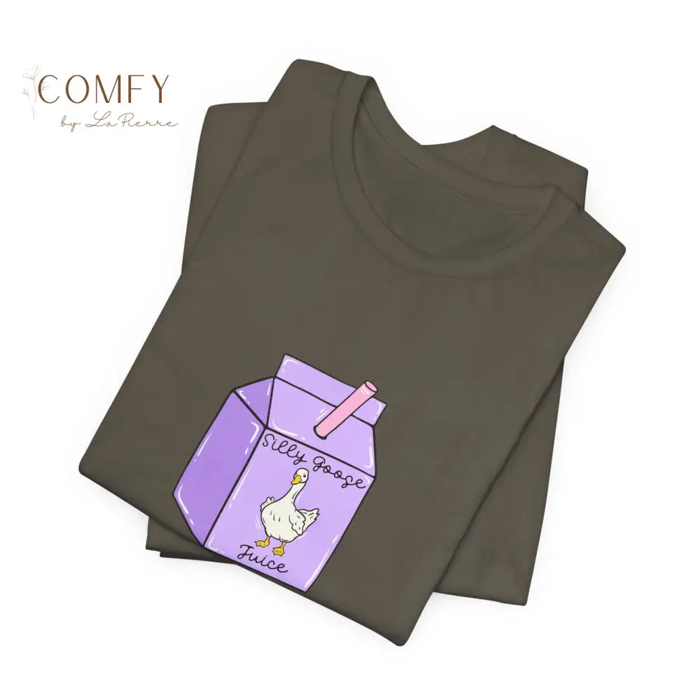 ’Silly Goose on the Loose’ Purple Milk Carton Tee — Graphic Shirt (S-3XL) T-Shirt