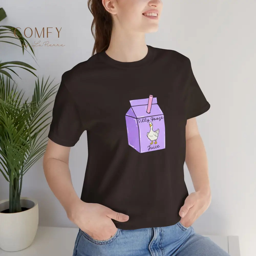 ’Silly Goose on the Loose’ Purple Milk Carton Tee — Graphic Shirt (S-3XL) T-Shirt