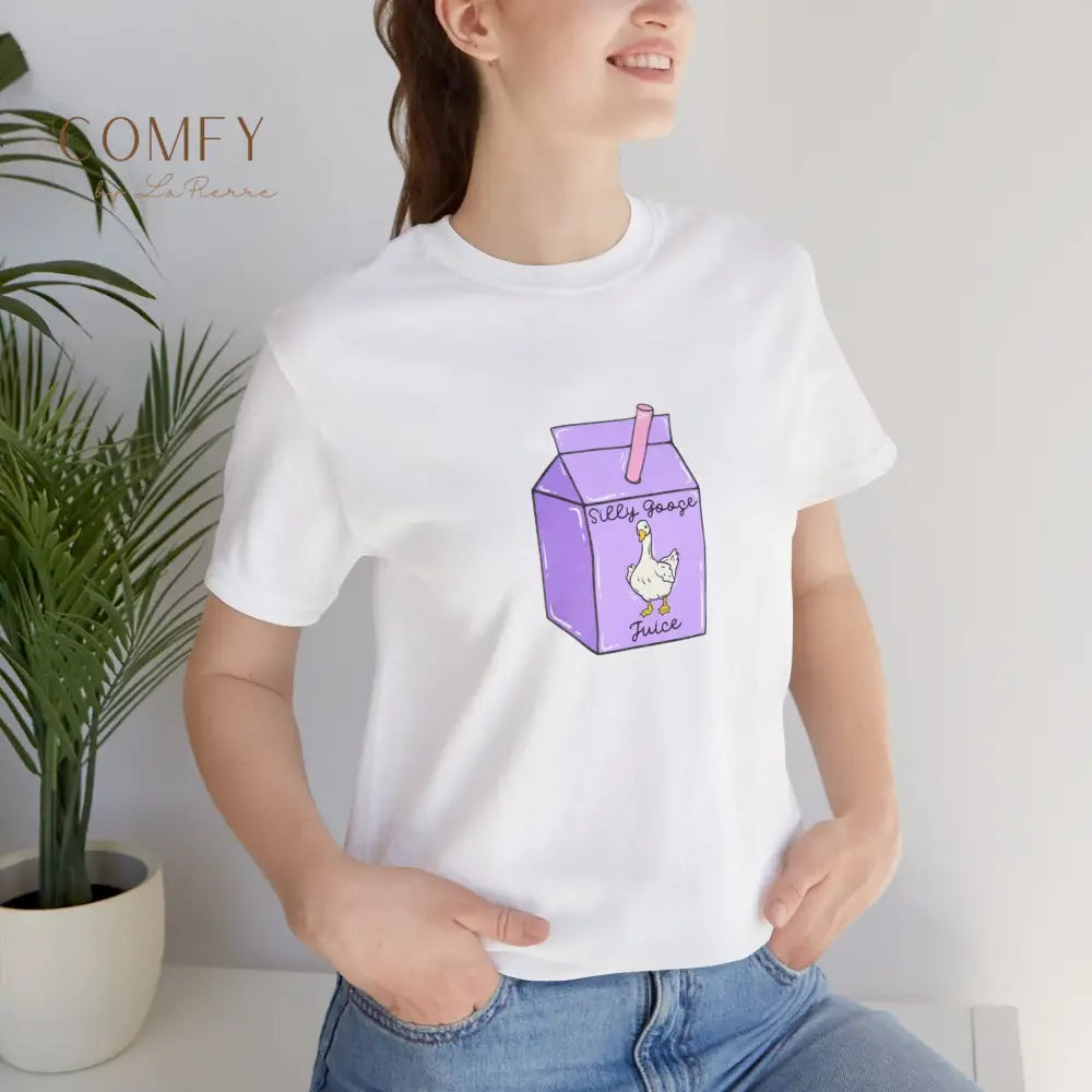 ’Silly Goose on the Loose’ Purple Milk Carton Tee — Graphic Shirt (S-3XL) T-Shirt