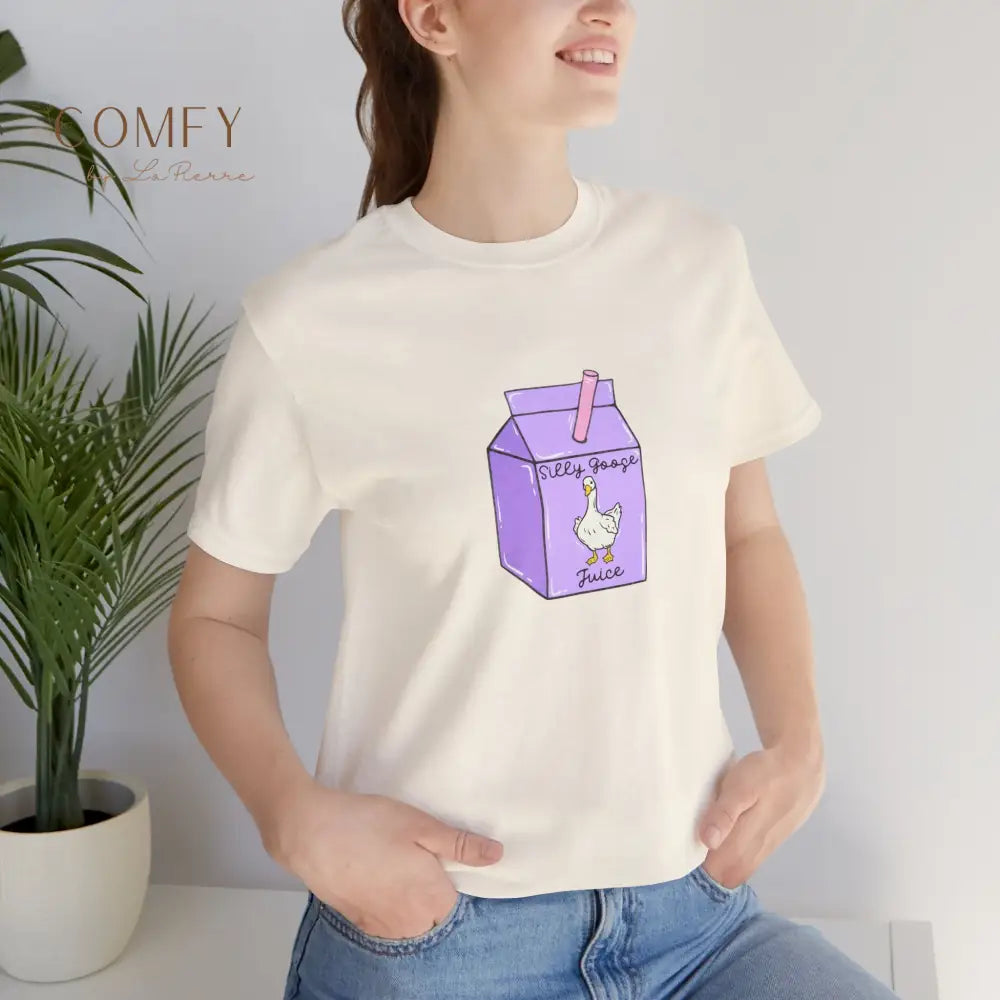 ’Silly Goose on the Loose’ Purple Milk Carton Tee — Graphic Shirt (S-3XL) T-Shirt