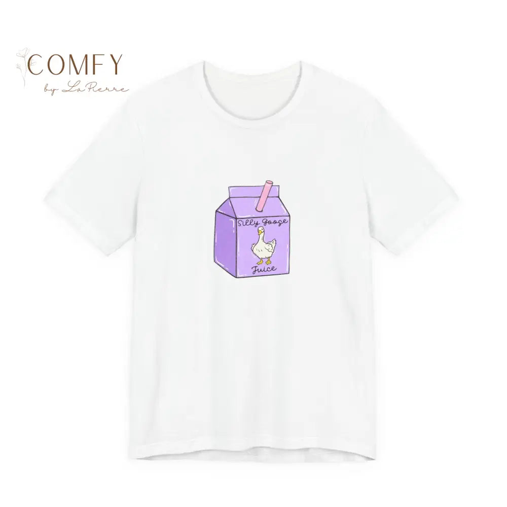 ’Silly Goose on the Loose’ Purple Milk Carton Tee — Graphic Shirt (S-3XL) White / S T-Shirt