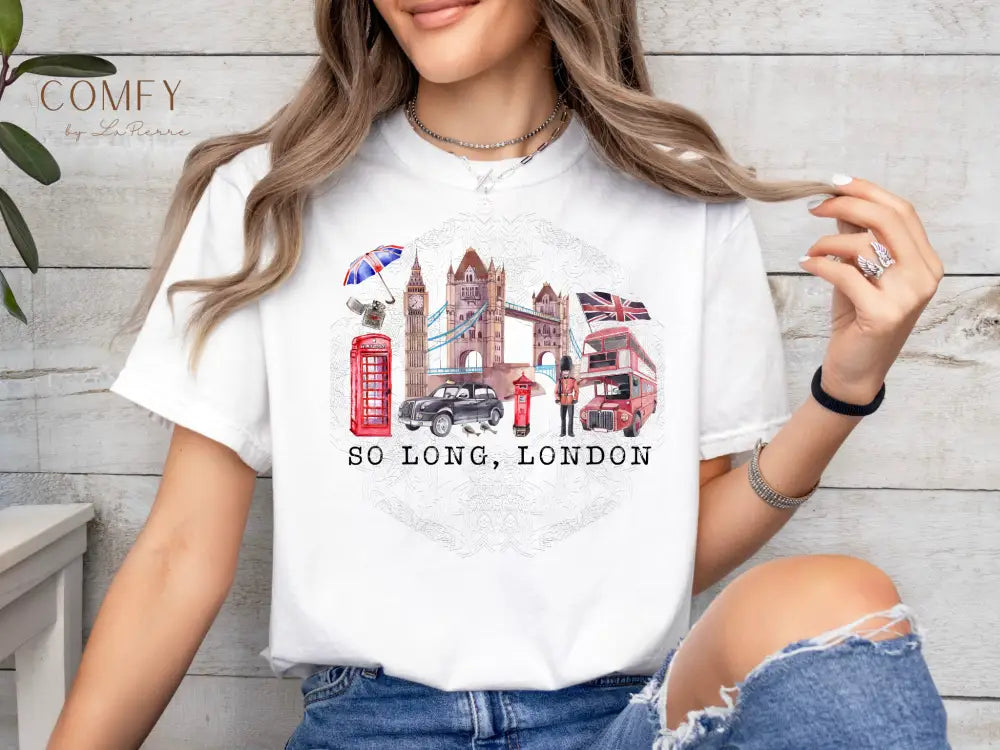So Long London Poetic Aesthetic Tee • Moody Lyric-Inspired Graphic Shirt • Unisex Jersey T-Shirt (S–3XL) T-Shirt