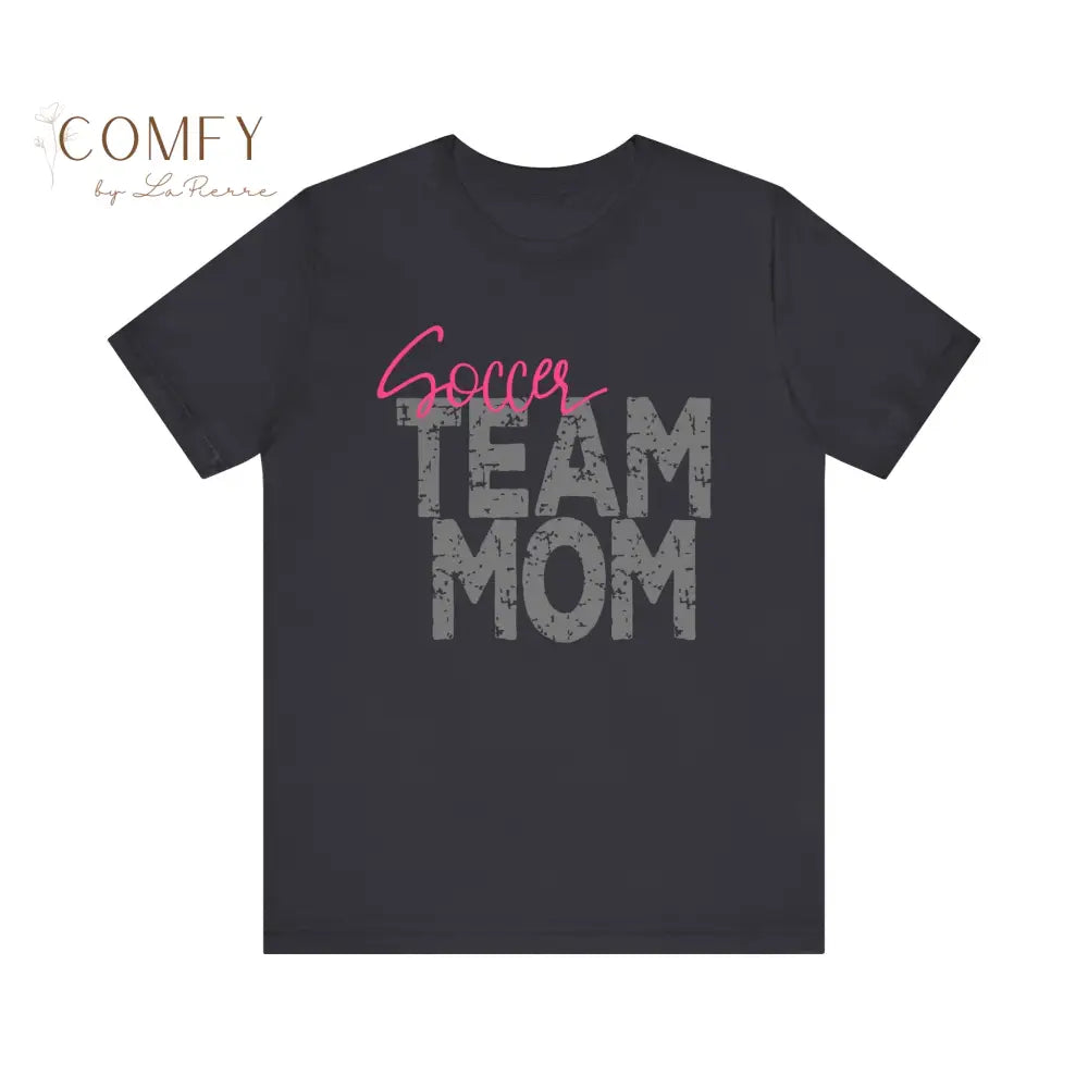 Soccer Team Mom - Unisex Short Sleeve Tee (XS-5XL) Dark Grey / XS T-Shirt