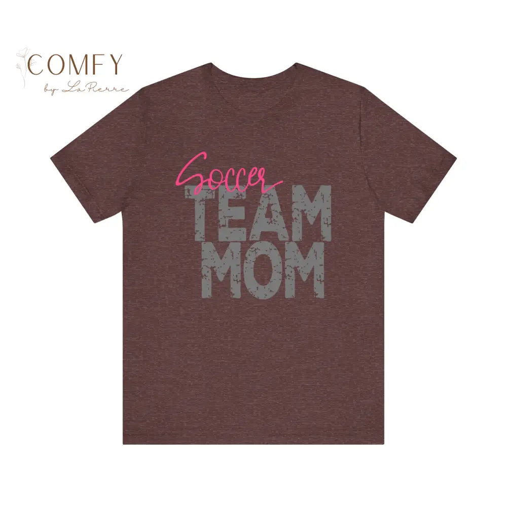 Soccer Team Mom - Unisex Short Sleeve Tee (XS-5XL) Heather Maroon / XS T-Shirt