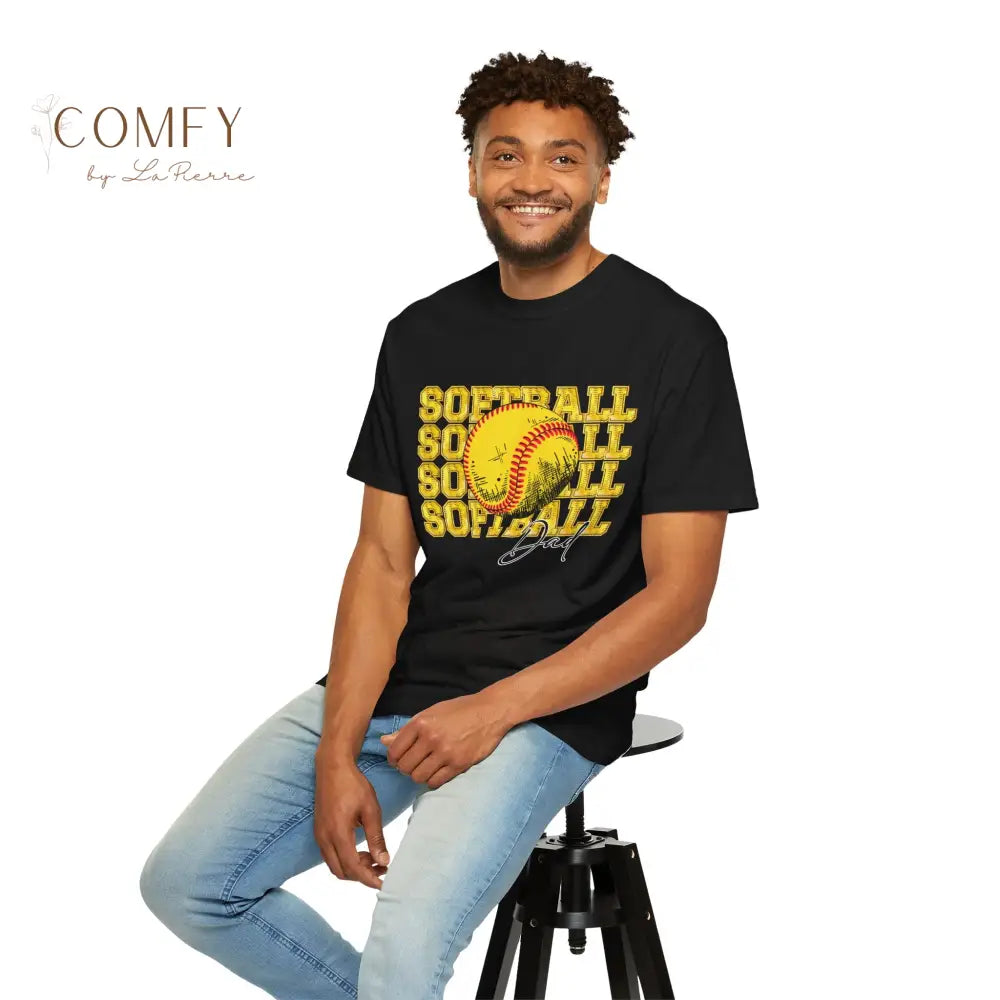 Softball Dad Shirt • Proud Softball Parent Tee • Unisex Garment-Dyed T-Shirt (S–4XL) T-Shirt