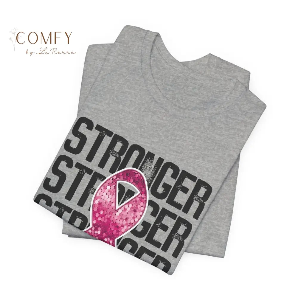 Stronger Than Cancer Shirt • Breast Cancer Awareness Pink Ribbon Tee • Soft Unisex Jersey T-Shirt (XS–5XL) T-Shirt