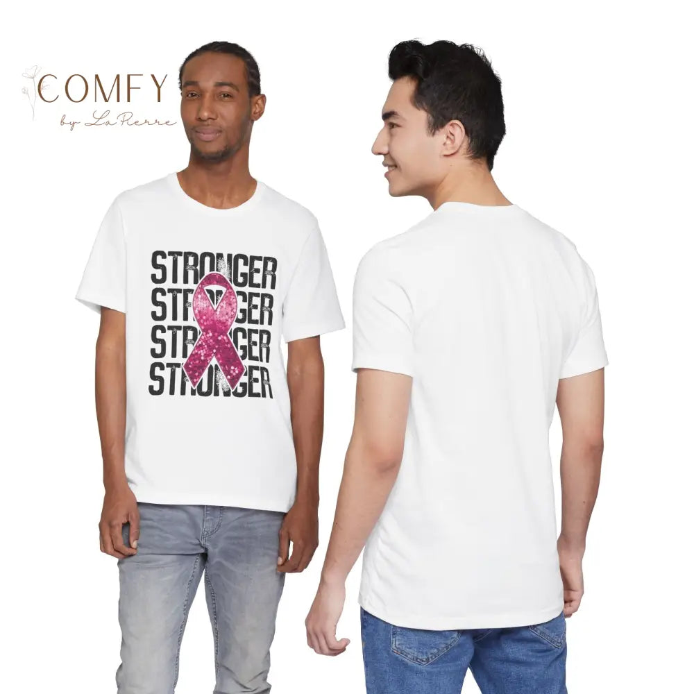 Stronger Than Cancer Shirt • Breast Cancer Awareness Pink Ribbon Tee • Soft Unisex Jersey T-Shirt (XS–5XL) T-Shirt