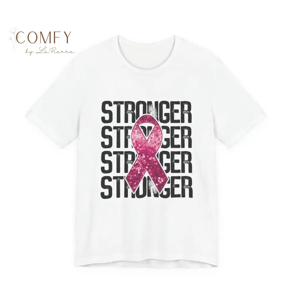 Stronger Than Cancer Shirt • Breast Cancer Awareness Pink Ribbon Tee • Soft Unisex Jersey T-Shirt (XS–5XL) T-Shirt