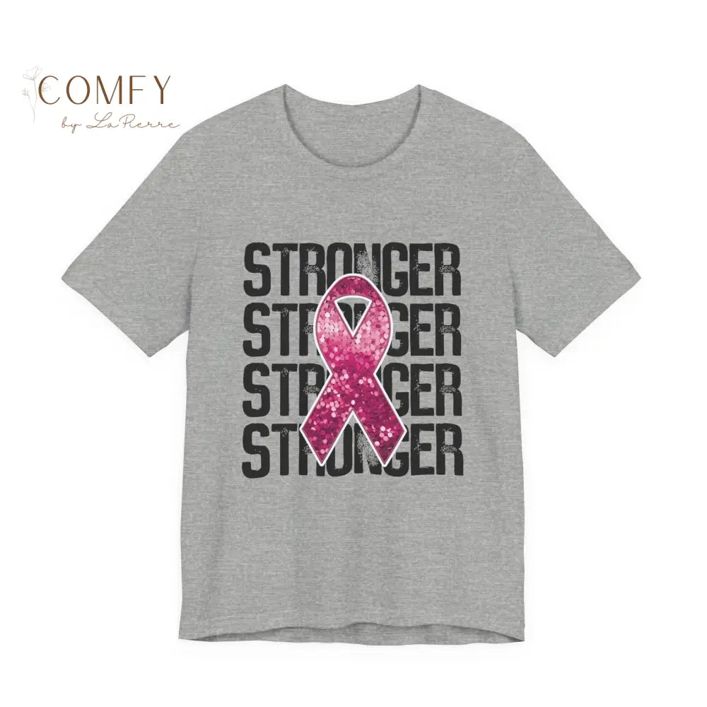 Stronger Than Cancer Shirt • Breast Cancer Awareness Pink Ribbon Tee • Soft Unisex Jersey T-Shirt (XS–5XL) Athletic