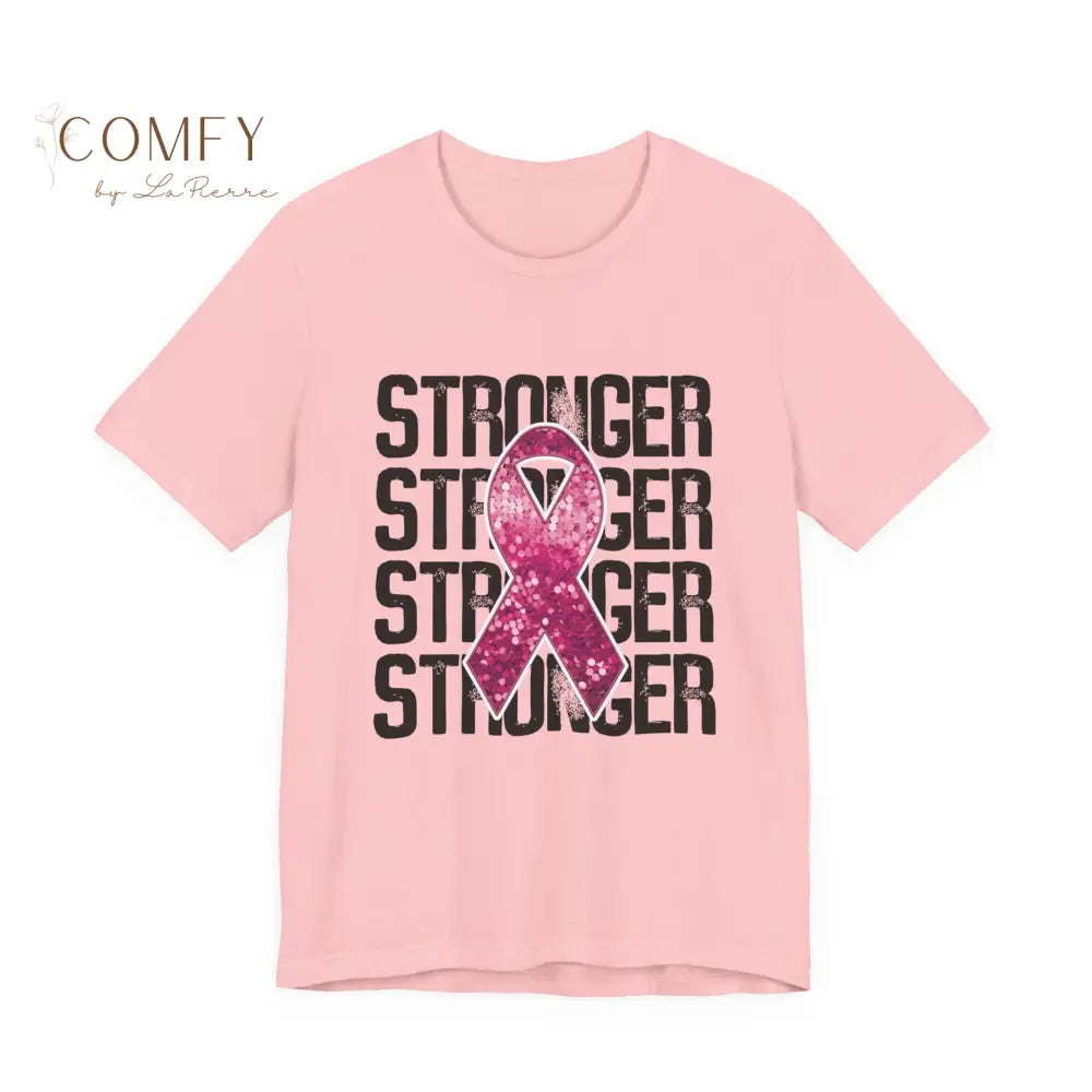 Stronger Than Cancer Shirt • Breast Cancer Awareness Pink Ribbon Tee • Soft Unisex Jersey T-Shirt (XS–5XL) Pink / S