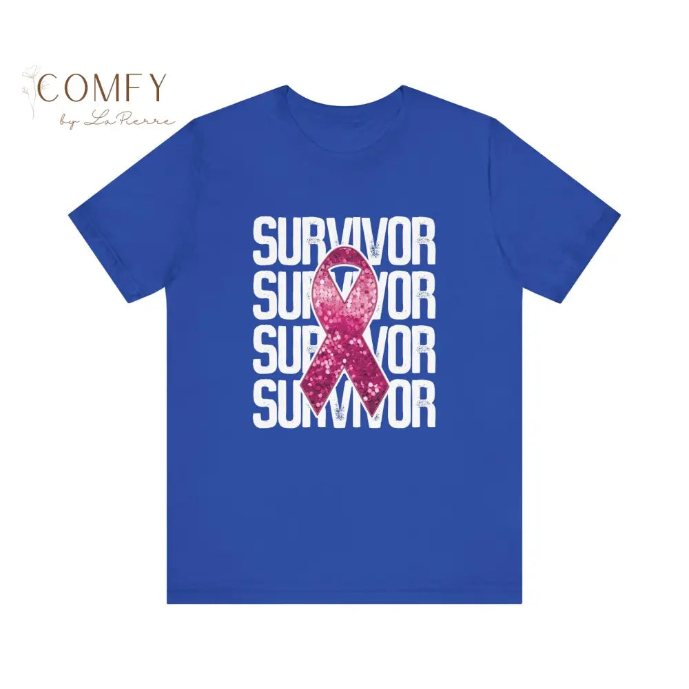 Survivor Breast Cancer Awareness Shirt • Pink Ribbon Support Tee • Soft Unisex Jersey T-Shirt (XS–5XL) T-Shirt
