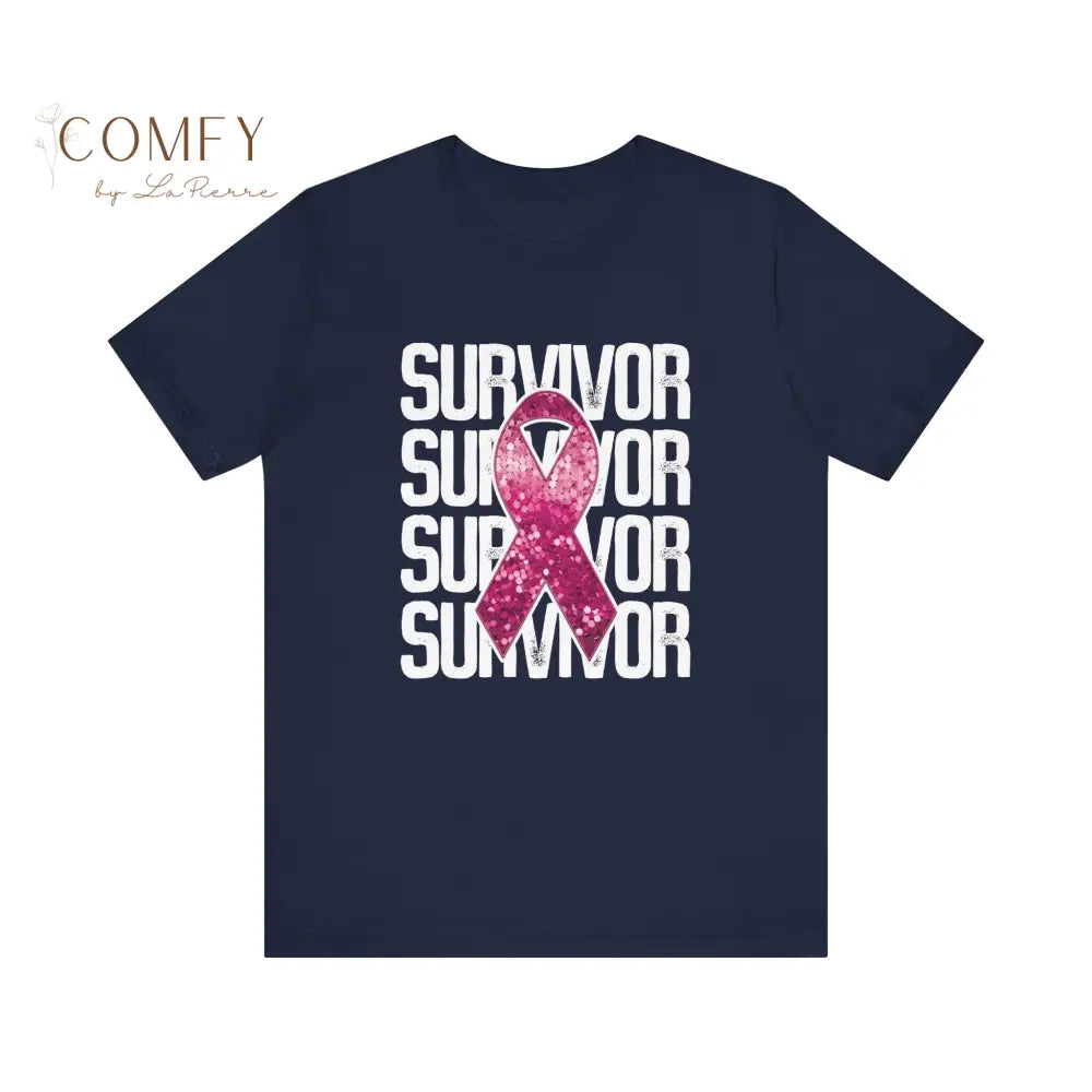 Survivor Breast Cancer Awareness Shirt • Pink Ribbon Support Tee • Soft Unisex Jersey T-Shirt (XS–5XL) T-Shirt