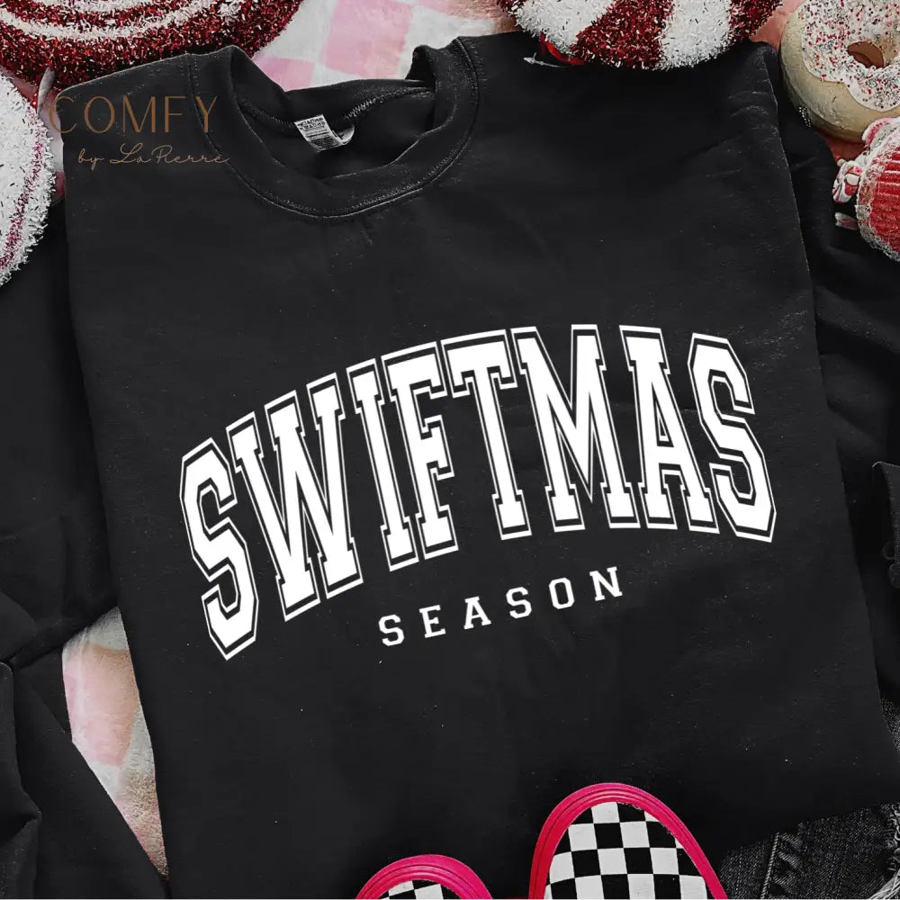 Swiftmas Season (white writing) “Holiday Season” White Text Sweater • Cozy Christmas Unisex Pullover (S–4XL) Sweatshirt