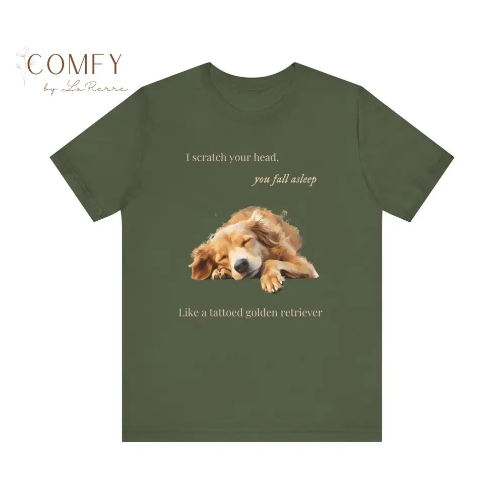 Tattooed Golden Retriever Tee • Funny Dog Lover Graphic Shirt • Unisex Short Sleeve T-Shirt (XS–5XL) T-Shirt