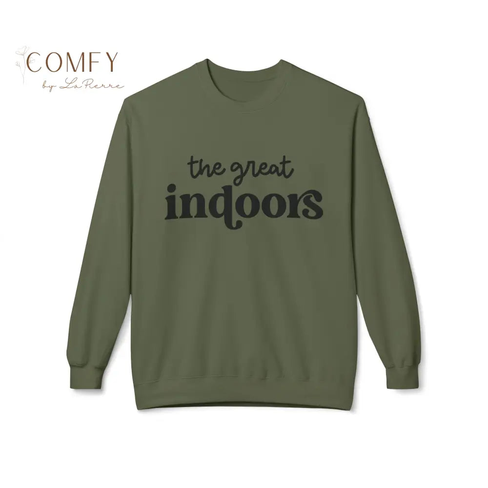 The Great Indoors Sweatshirt • Funny Homebody Crewneck • Cozy Indoor Lifestyle Graphic Sweatshirt • Unisex Softstyle