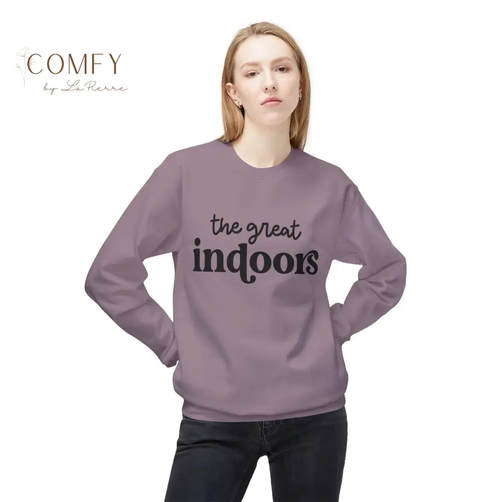 The Great Indoors Sweatshirt • Funny Homebody Crewneck • Cozy Indoor Lifestyle Graphic Sweatshirt • Unisex Softstyle