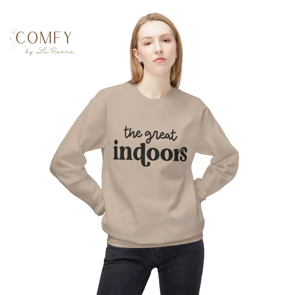 The Great Indoors Sweatshirt • Funny Homebody Crewneck • Cozy Indoor Lifestyle Graphic Sweatshirt • Unisex Softstyle
