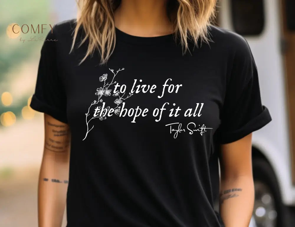 “To Hold on to the Hope of It All” Soft Wistful Aesthetic Tee • Emotional Cottagecore Quote Shirt • Unisex Jersey Short