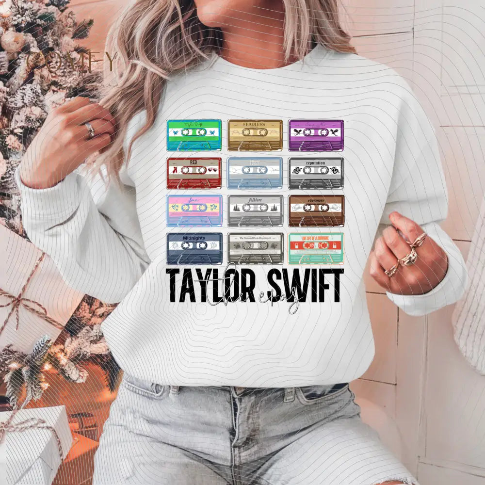 TS Vintage Cassette Tapes through the Eras Sweatshirt (S-3XL) Sweatshirt
