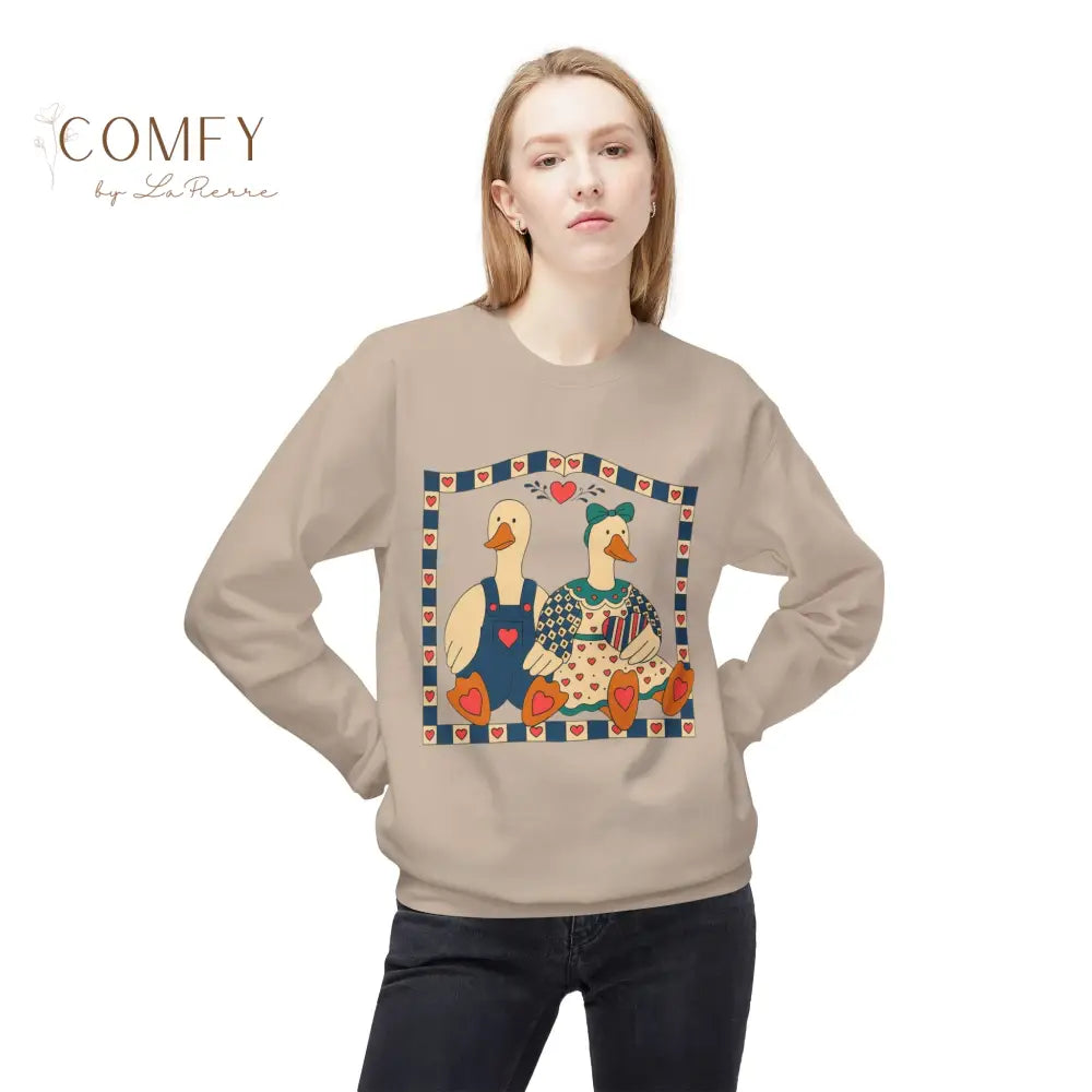 Vintage Cozy Country Ducks Sweatshirt • Cute Farmhouse Goose Couple Crewneck • Retro Country Cottagecore Pullover