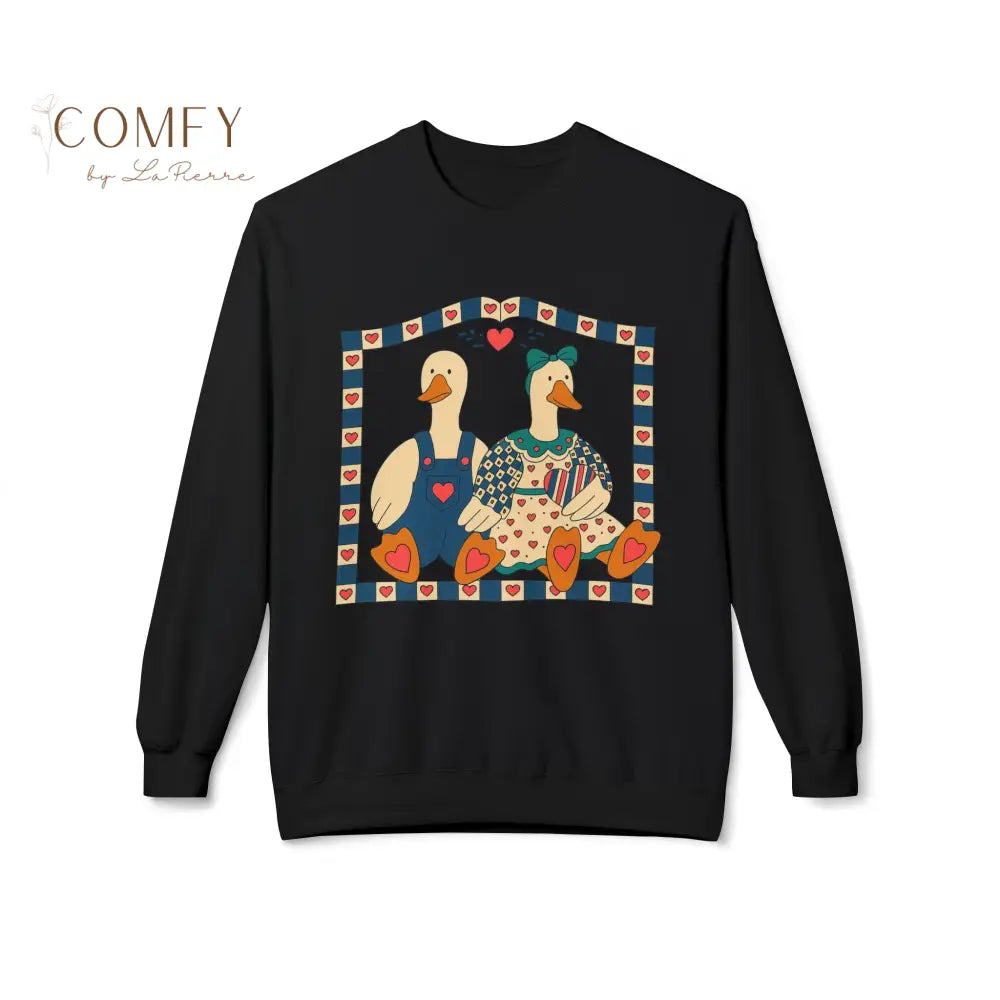 Vintage Cozy Country Ducks Sweatshirt • Cute Farmhouse Goose Couple Crewneck • Retro Country Cottagecore Pullover