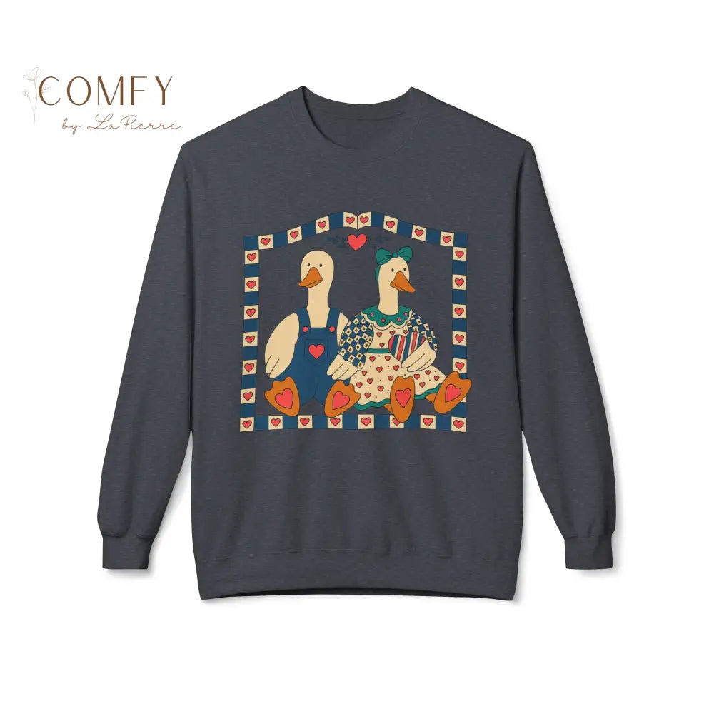 Vintage Cozy Country Ducks Sweatshirt • Cute Farmhouse Goose Couple Crewneck • Retro Country Cottagecore Pullover