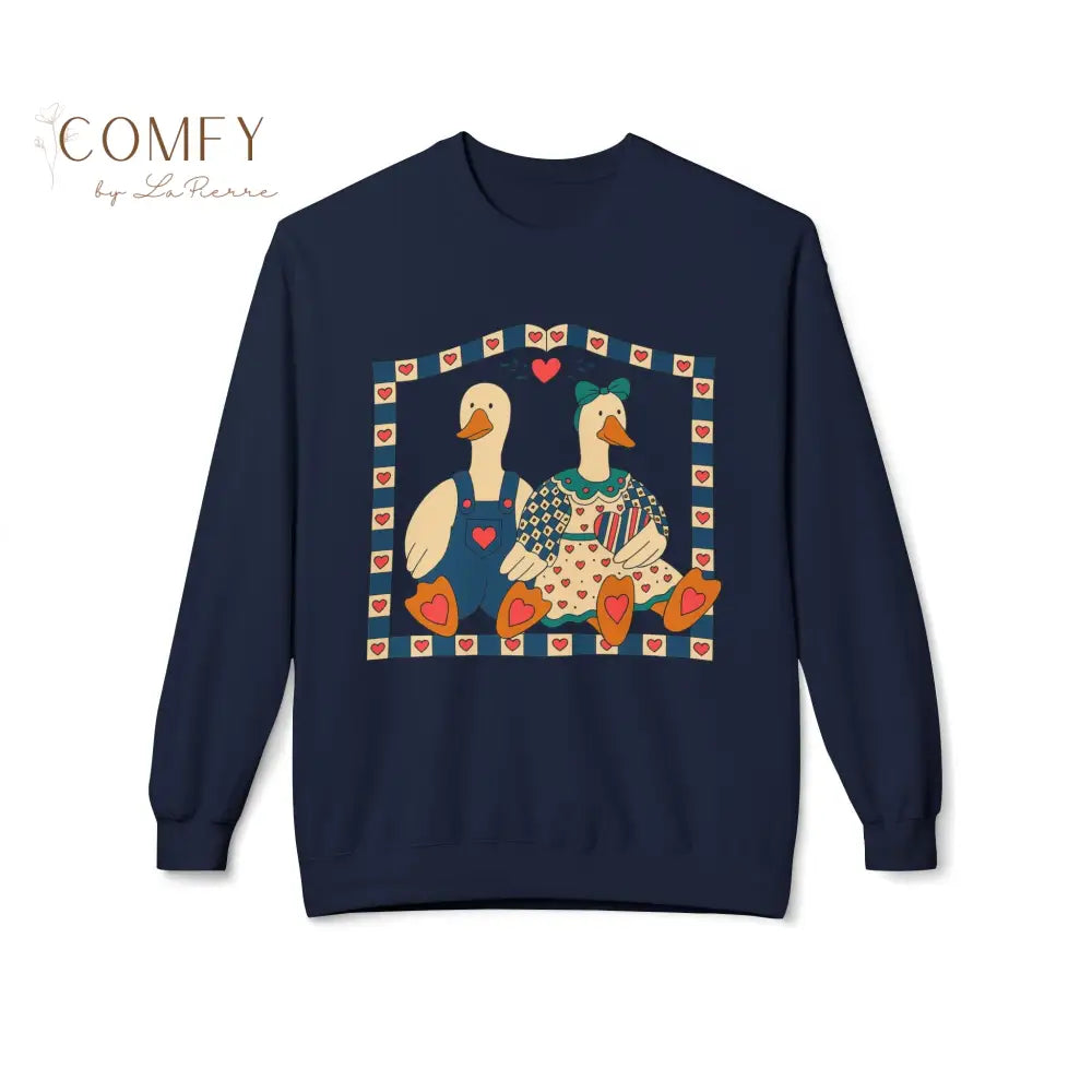 Vintage Cozy Country Ducks Sweatshirt • Cute Farmhouse Goose Couple Crewneck • Retro Country Cottagecore Pullover