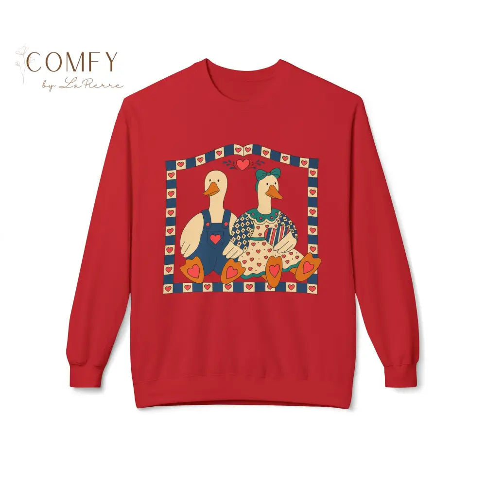 Vintage Cozy Country Ducks Sweatshirt • Cute Farmhouse Goose Couple Crewneck • Retro Country Cottagecore Pullover