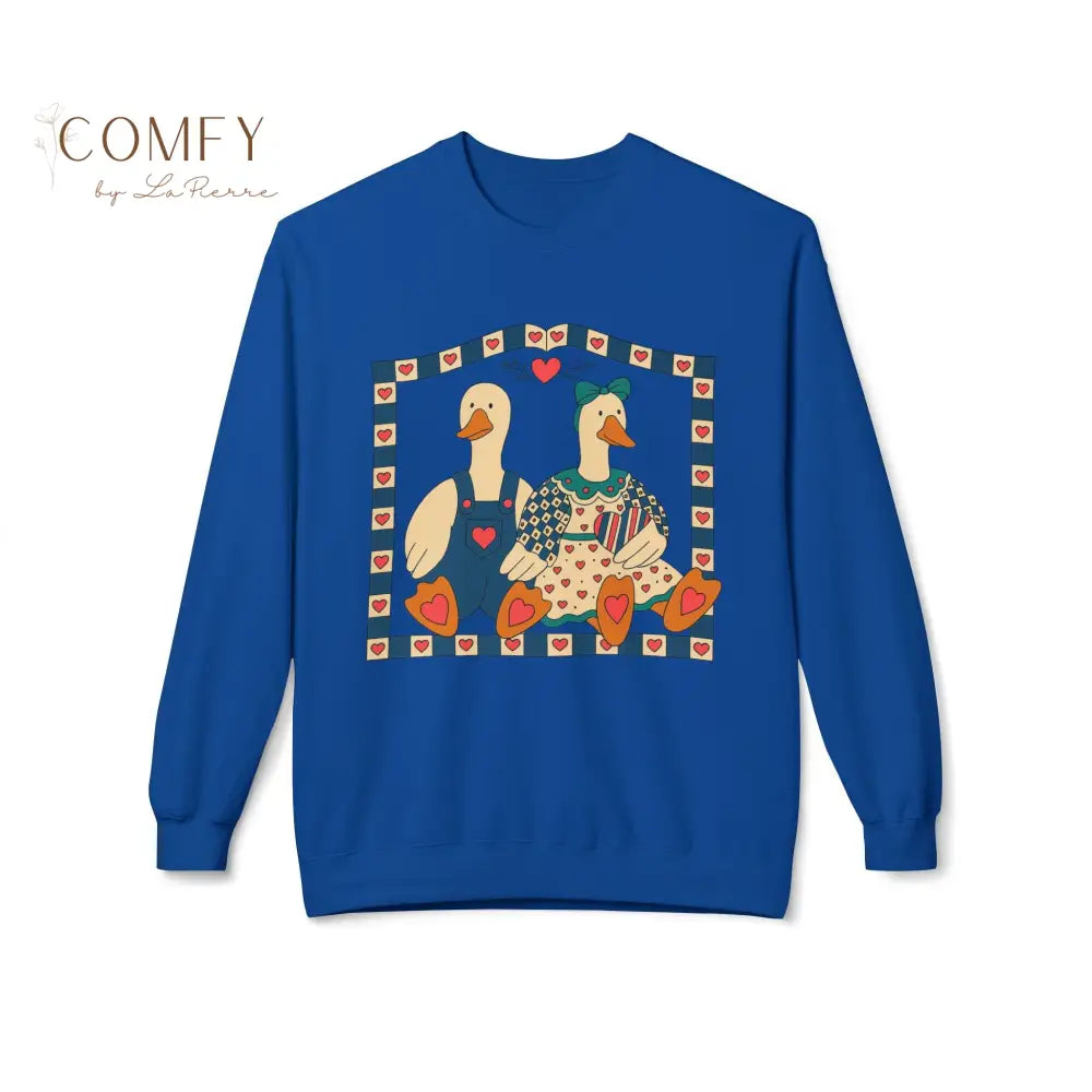 Vintage Cozy Country Ducks Sweatshirt • Cute Farmhouse Goose Couple Crewneck • Retro Country Cottagecore Pullover