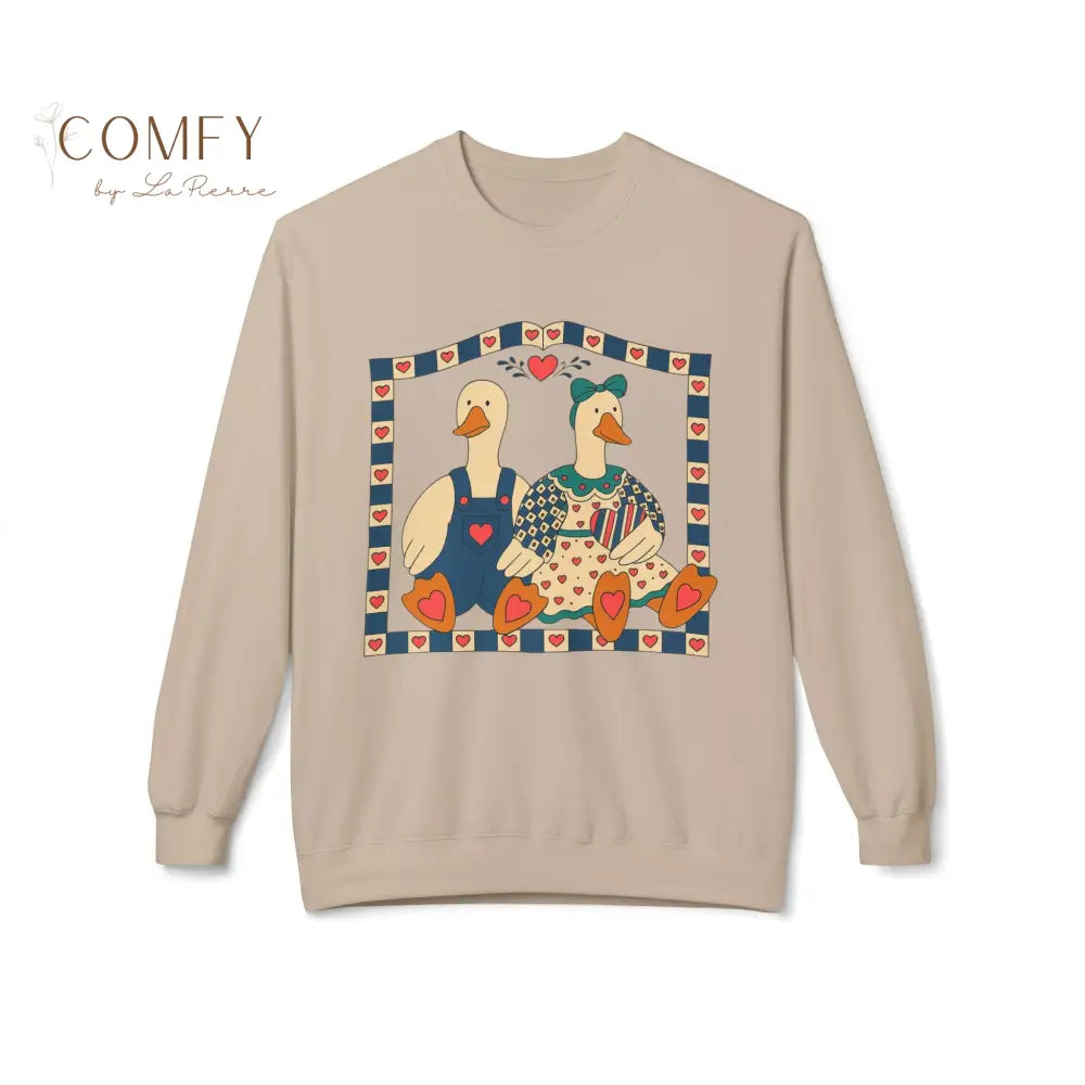 Vintage Cozy Country Ducks Sweatshirt • Cute Farmhouse Goose Couple Crewneck • Retro Country Cottagecore Pullover