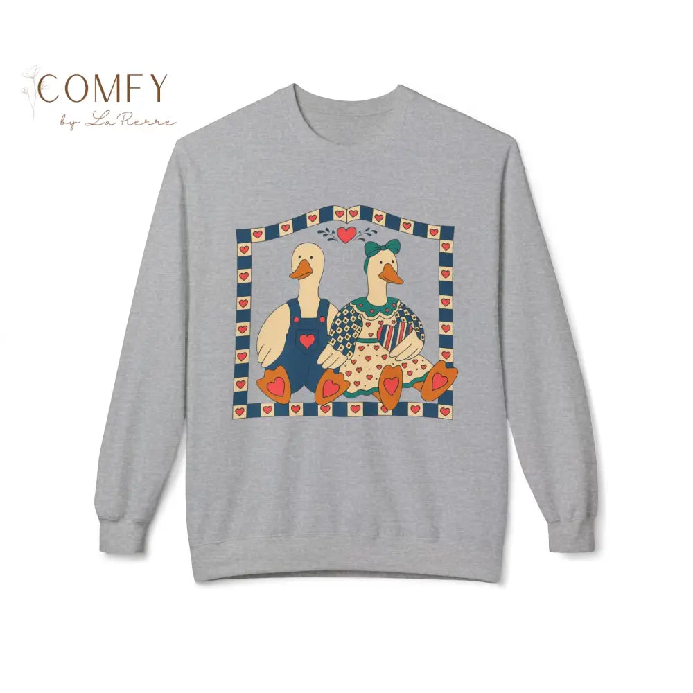 Vintage Cozy Country Ducks Sweatshirt • Cute Farmhouse Goose Couple Crewneck • Retro Country Cottagecore Pullover