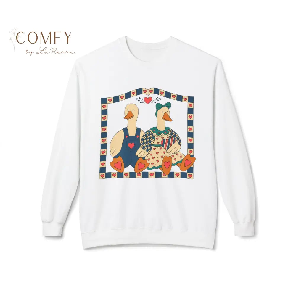 Vintage Cozy Country Ducks Sweatshirt • Cute Farmhouse Goose Couple Crewneck • Retro Country Cottagecore Pullover