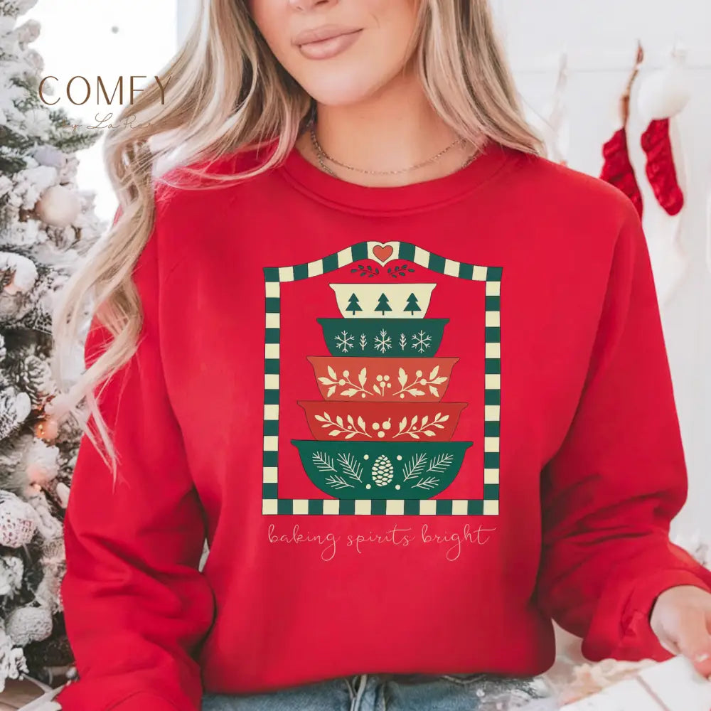 Vintage “Making Spirits Bright” Christmas Sweatshirt • Holiday Plaid Stack Crewneck • Retro Festive Winter Pullover