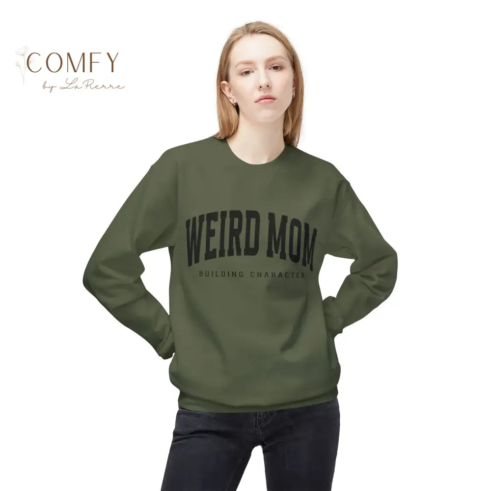 Weird Mom Building Character - Unisex Softstyle Crewneck Sweatshirt (S-4XL) Sweatshirt