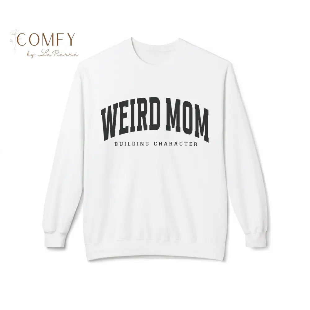Weird Mom Building Character - Unisex Softstyle Crewneck Sweatshirt (S-4XL) White / S Sweatshirt