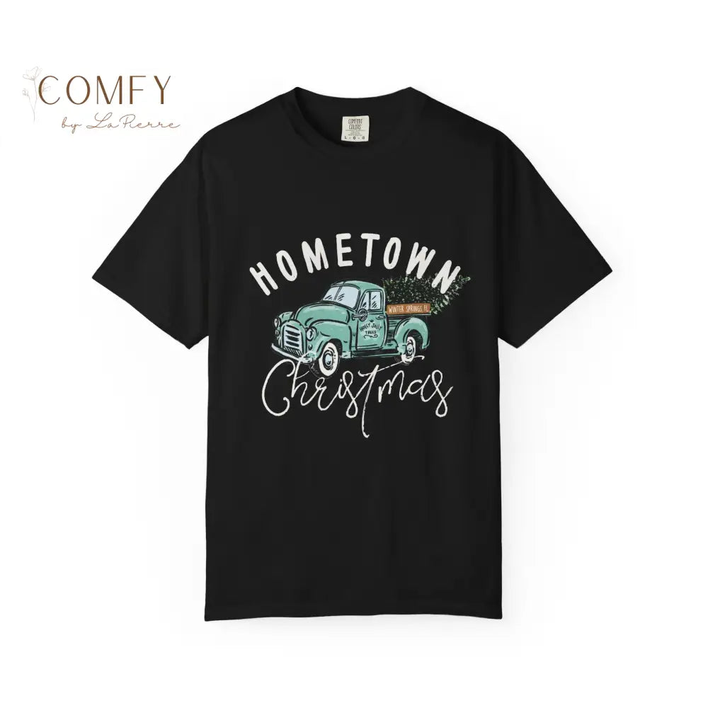 Winter Springs Hometown Christmas - Unisex Garment-Dyed T-shirt (S-4XL) Black / S T-Shirt