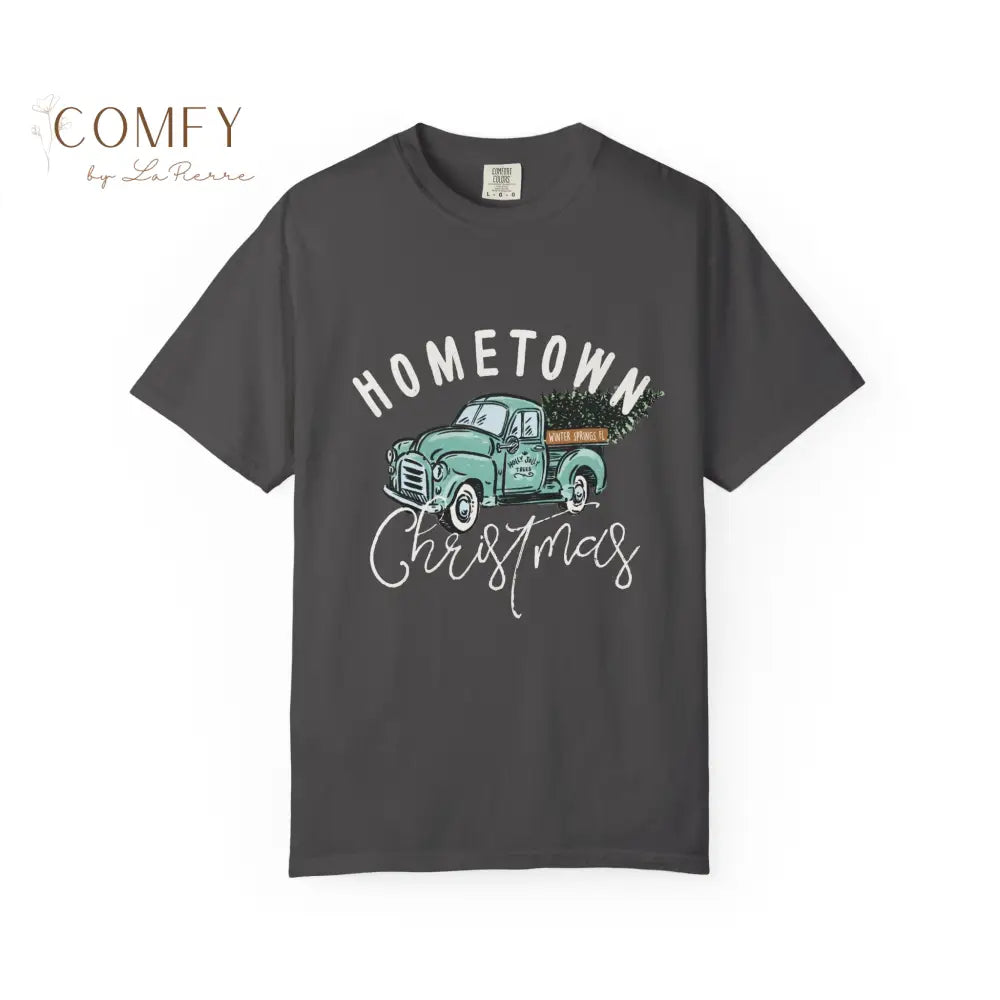 Winter Springs Hometown Christmas - Unisex Garment-Dyed T-shirt (S-4XL) Graphite / S T-Shirt