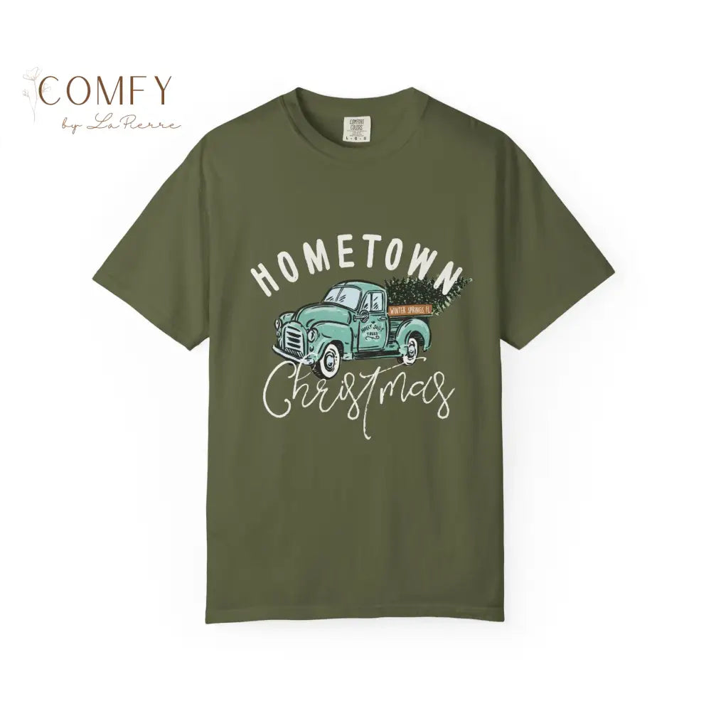 Winter Springs Hometown Christmas - Unisex Garment-Dyed T-shirt (S-4XL) Hemp / S T-Shirt