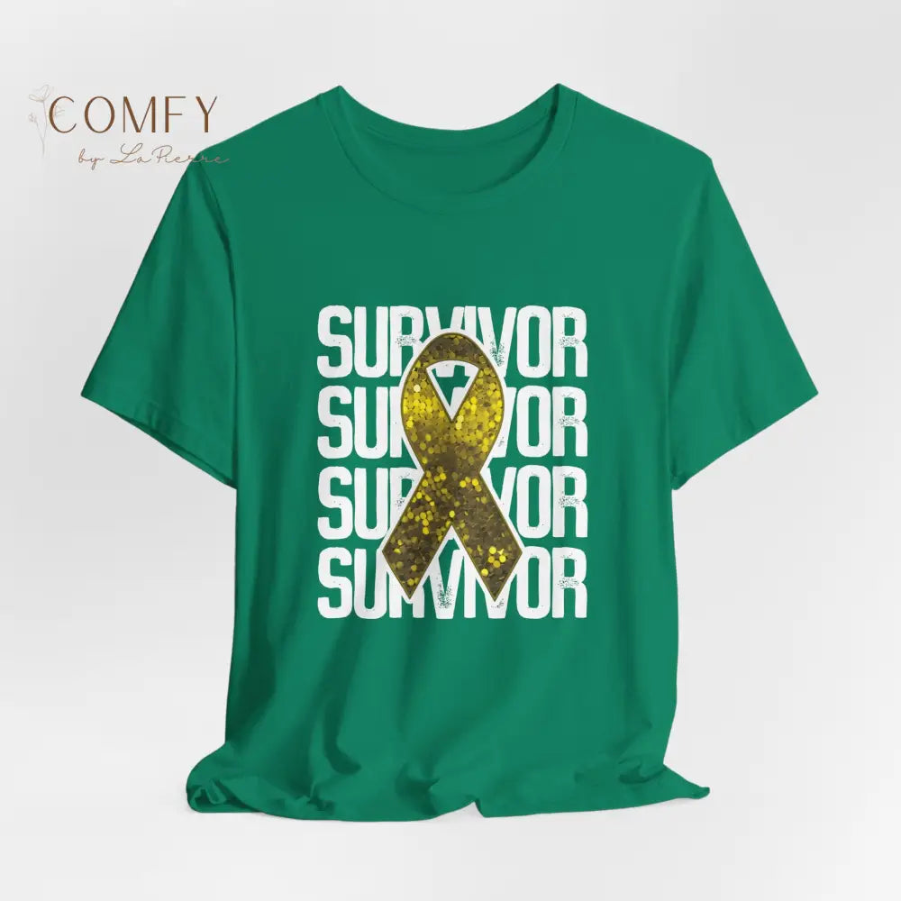 Yellow Ribbon Cancer Survivor Shirt • Sarcoma Awareness Tee • Unisex Jersey Short Sleeve T-Shirt (XS–5XL) T-Shirt