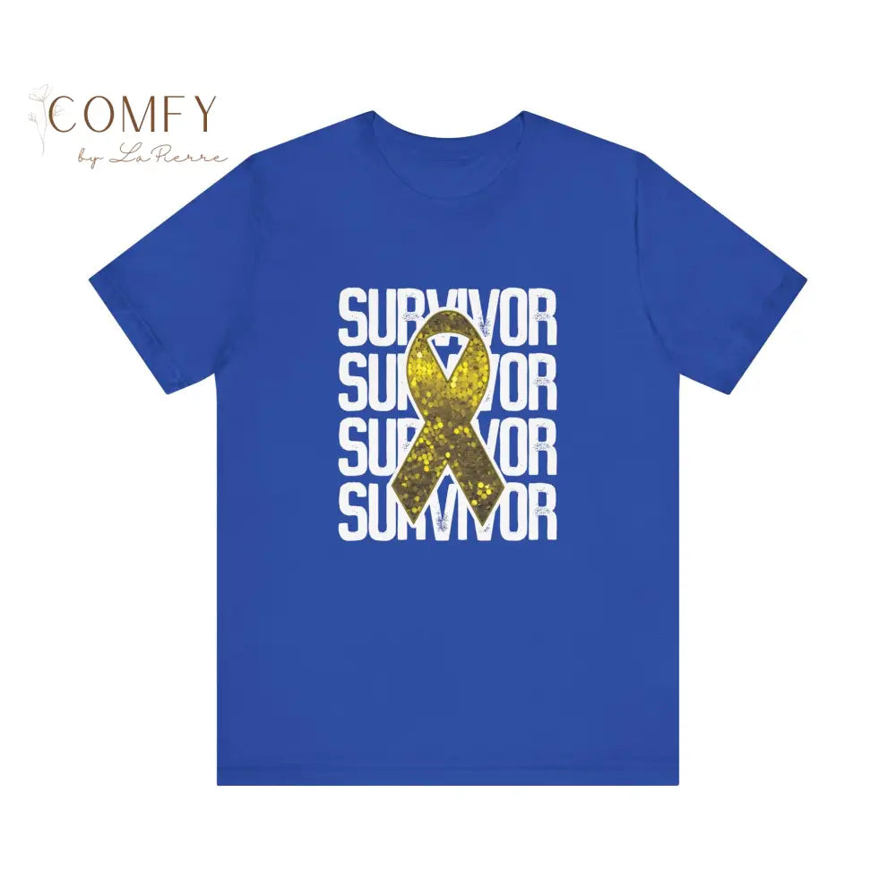 Yellow Ribbon Cancer Survivor Shirt • Sarcoma Awareness Tee • Unisex Jersey Short Sleeve T-Shirt (XS–5XL) T-Shirt